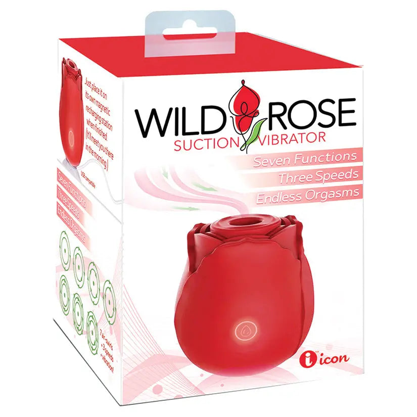 Wild Rose Rechargeable Silicone Suction Vibrator - DomizilNoir