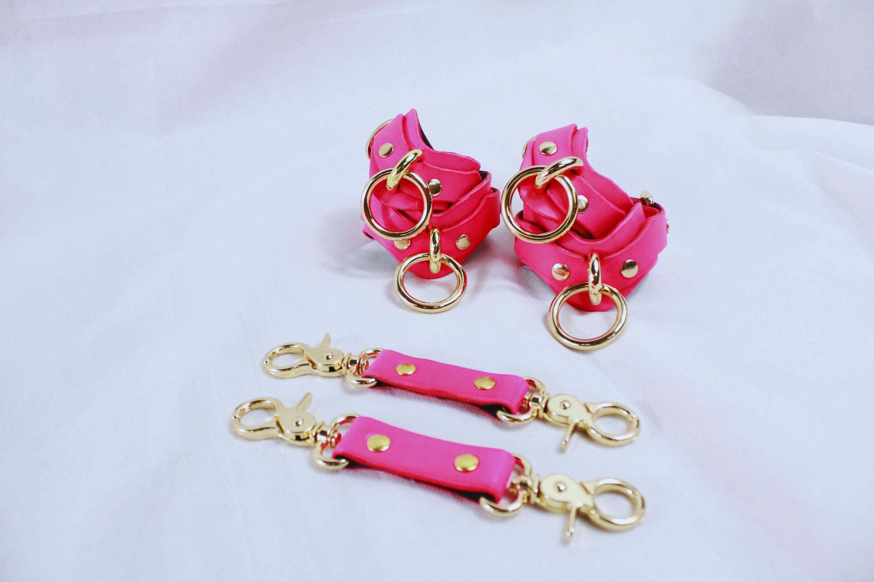 BDSM Gear Pink Leather | Premium BDSM Bondage Gear Set-0