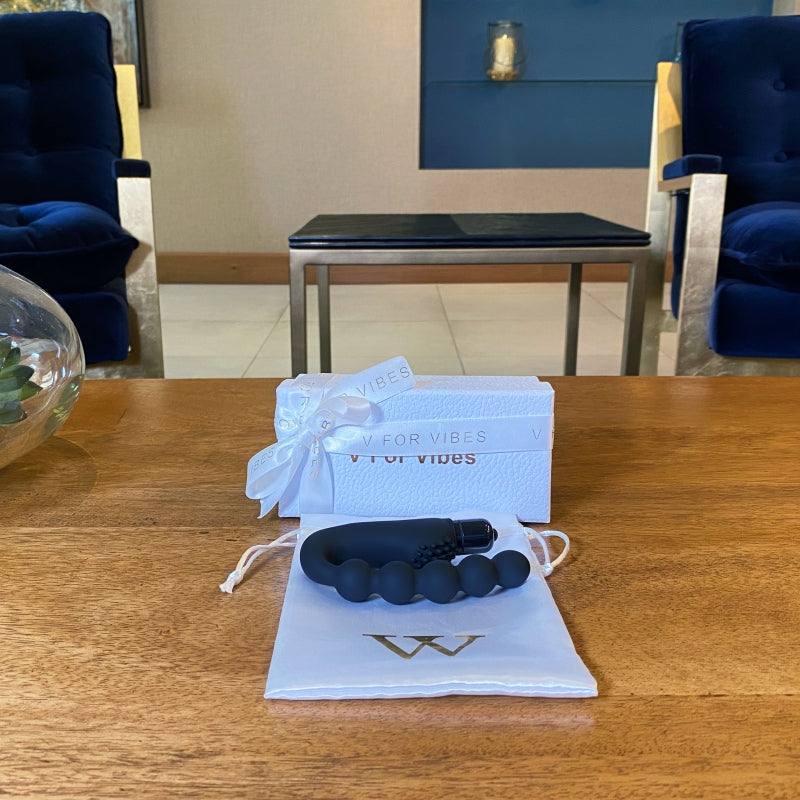 Eros - Black Anal Bead Vibrator Puce Poplar