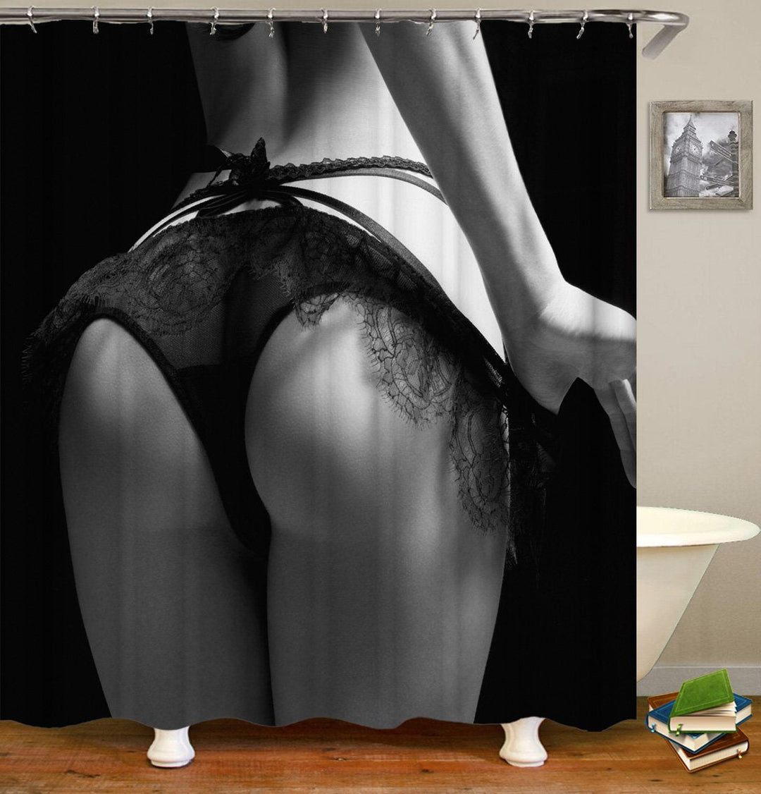 Sexy Lingerie Shower Curtain Amethyst Hera