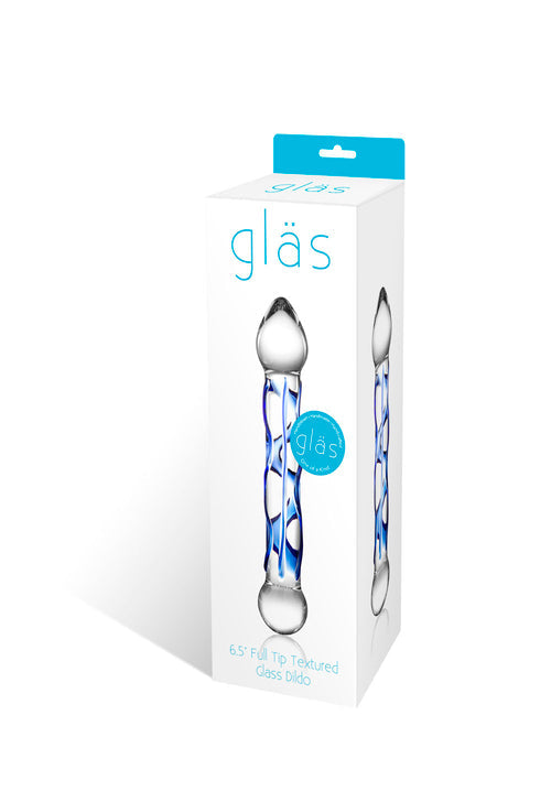 Full Tip Textured 6.5 Glass Dildo Viridian Leto