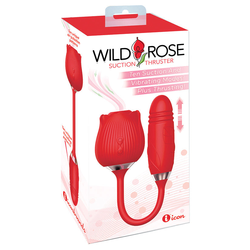 Wild Rose & Thruster Rechargeable Silicone Suction Vibrator Brown Sooty