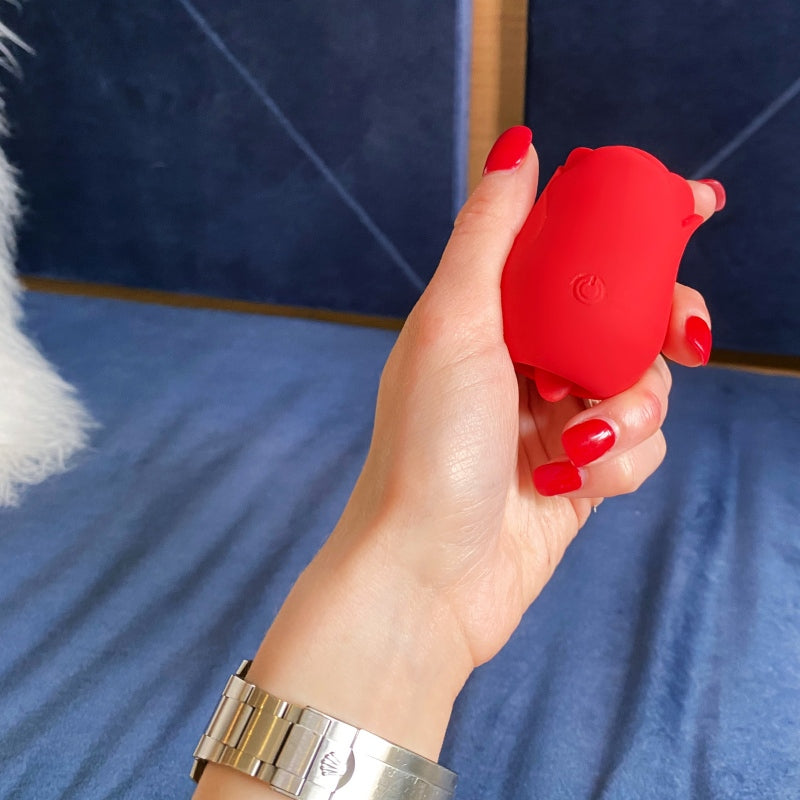 Mania- The Enchanting Sex Rose Tongue Vibrator Puce Poplar