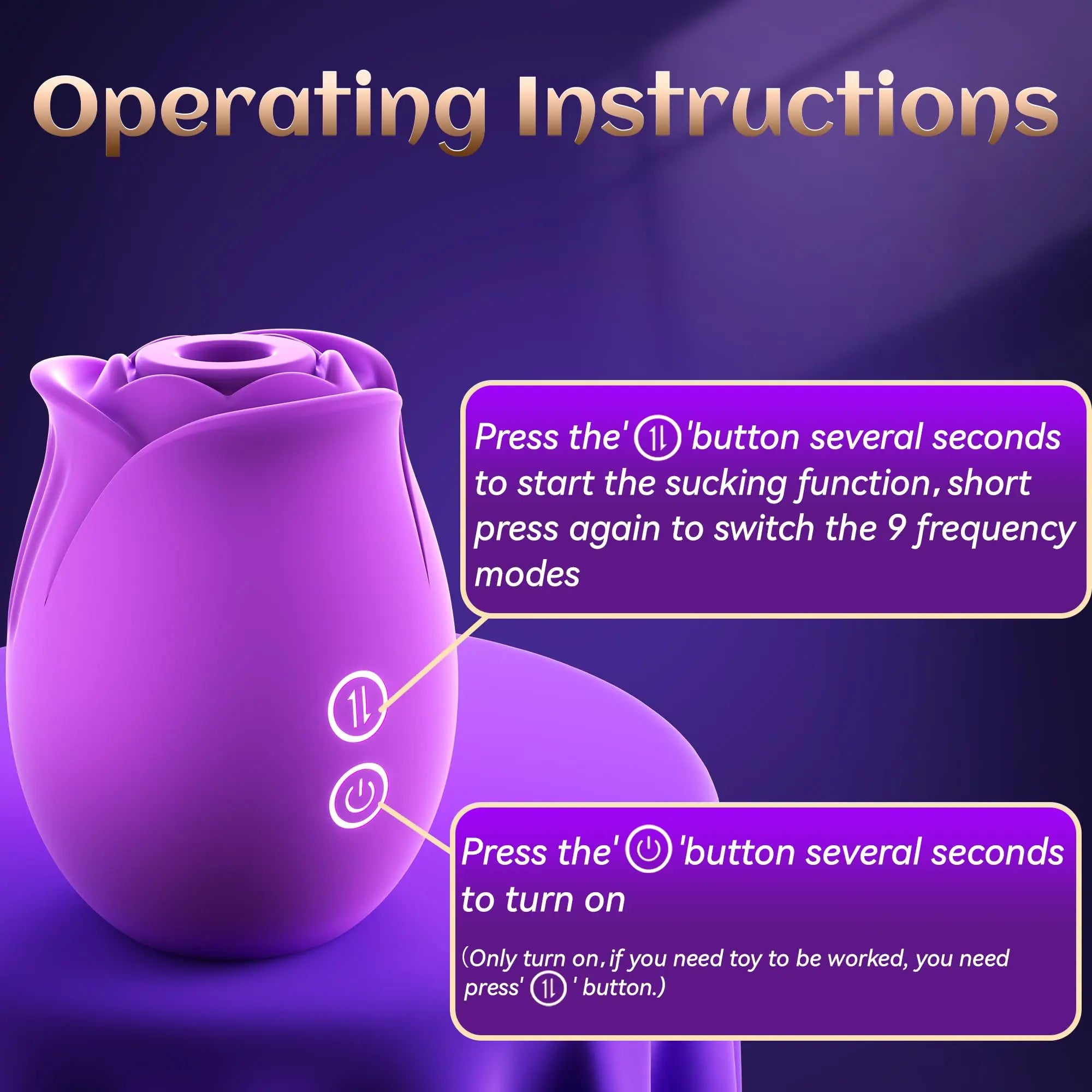 Rose Sex Toy Stimulator Sucking Vibrators for Women's Vibrators G Spot - DomizilNoir