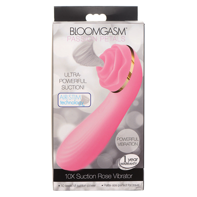 Bloomgasm Passion Petals 10X Silicone Suction Rose Vibrator-Pink Brown Sooty