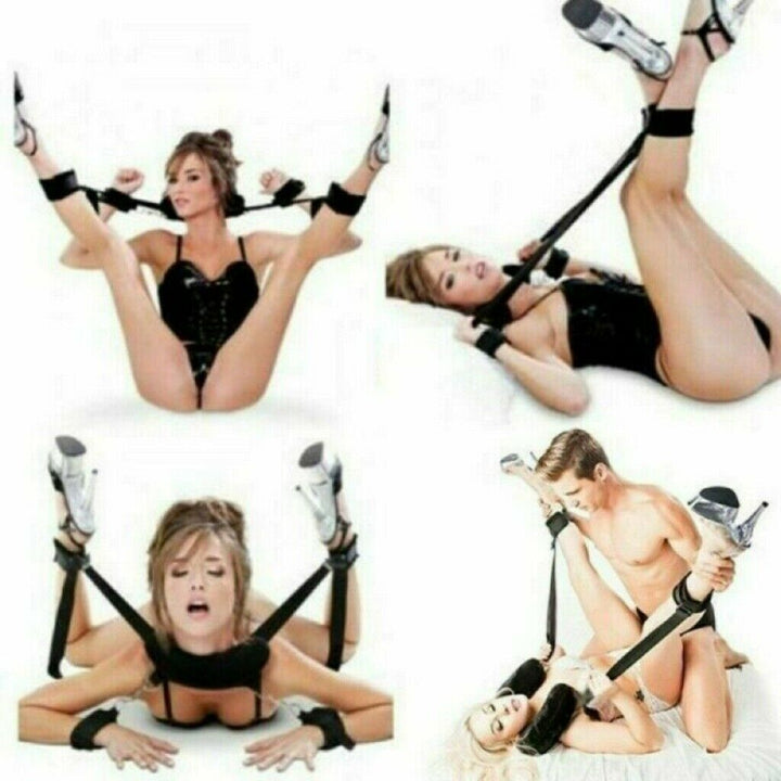 Under Bed Bondage Restraint System BDSM Fetish Wrist Ankle Straps Teal Simba