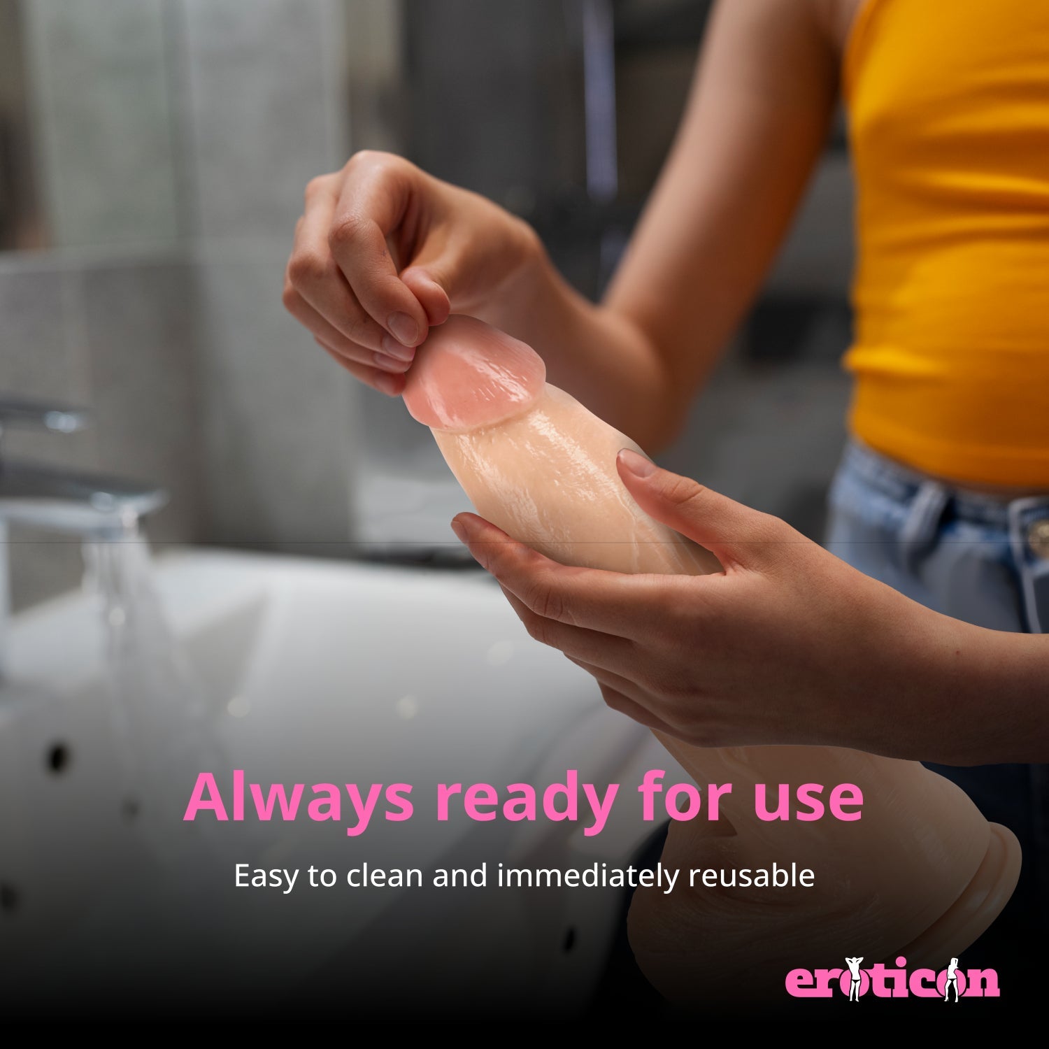 Eroticon Large And Thick Dildo with Suction Cup 7.5cm Thick Blush Hera