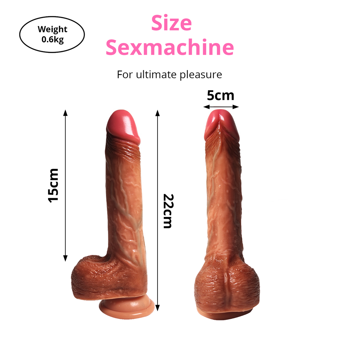 Rocco Mini Sex Machine 2 In 1 Dildo Vibrator Blush Hera