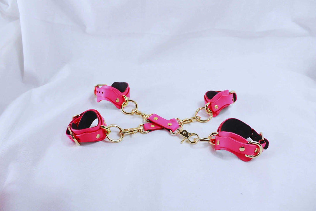 BDSM Gear Pink Leather | Premium BDSM Bondage Gear Set-3