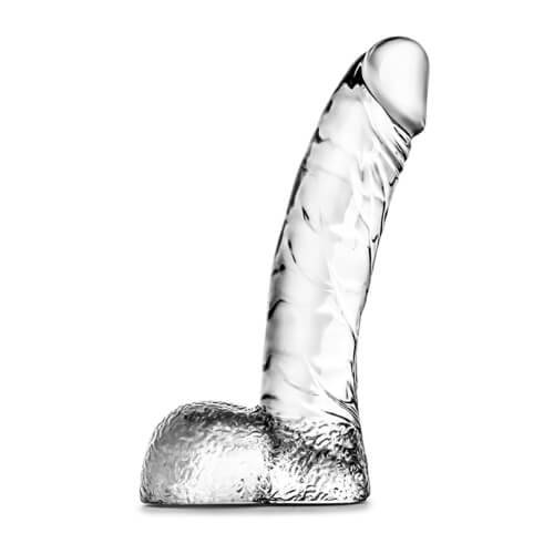 Clear Realistic Dildo with Balls 5.5 Inch Maroon Cassandra