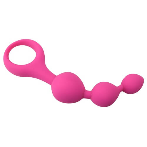 Loving Joy Triple Ripple Anal Beads-Pink Maroon Cassandra